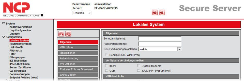 Der NCP Secure Enterprise VPN Server 11 bewältigt auch viele gleichzeitige Verbindungen bei hohem Durchsatz. Der NCP Secure Enterprise VPN Server 11 bewältigt auch viele gleichzeitige Verbindungen bei hohem Durchsatz.