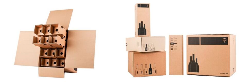 UPS bietet bei seinem neuen B-to-C-Lieferdienst in alle Welt zertifiziertes, sicheres Verpackungsmaterial, das speziell auf den Transport von Weinflaschen ausgelegt ist. UPS bietet bei seinem neuen B-to-C-Lieferdienst in alle Welt zertifiziertes, sicheres Verpackungsmaterial, das speziell auf den Transport von Weinflaschen ausgelegt ist.