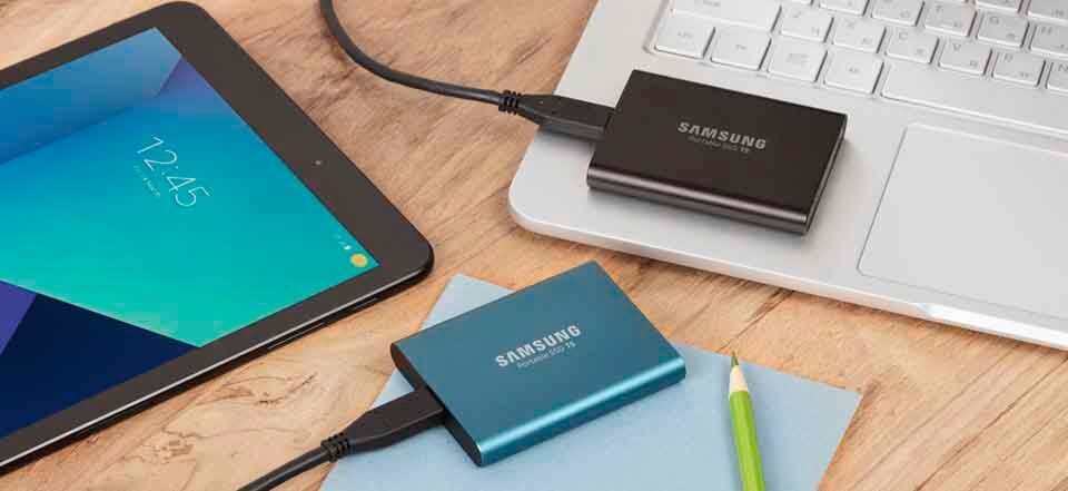 So schnell wie eine interne SSD verspricht Samsung für seine portable SSD T5. So schnell wie eine interne SSD verspricht Samsung für seine portable SSD T5.