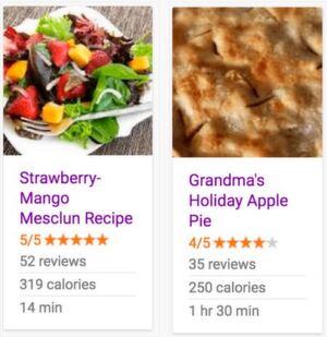 Kartendarstellungen von Rezepten werden in den mobilen Suchergebnissen zukünftig nur noch via AMP zur Verfügung stehen. Kartendarstellungen von Rezepten werden in den mobilen Suchergebnissen zukünftig nur noch via AMP zur Verfügung stehen.