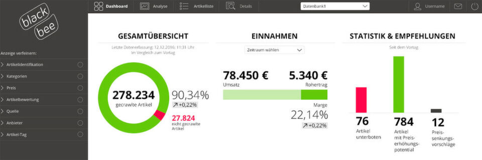 Die Business Intelligence Software blackbee von Webdata Solutions nutzt skalierbare IT-Infrastruktur-Ressourcen aus der Profitbricks-Cloud. Die Business Intelligence Software blackbee von Webdata Solutions nutzt skalierbare IT-Infrastruktur-Ressourcen aus der Profitbricks-Cloud.