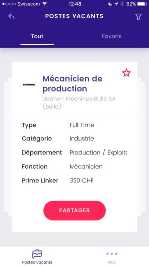 Un emploi de mécanicien de production doté d'une prime à l'embauche de 350 Francs. Un emploi de mécanicien de production doté d'une prime à l'embauche de 350 Francs.