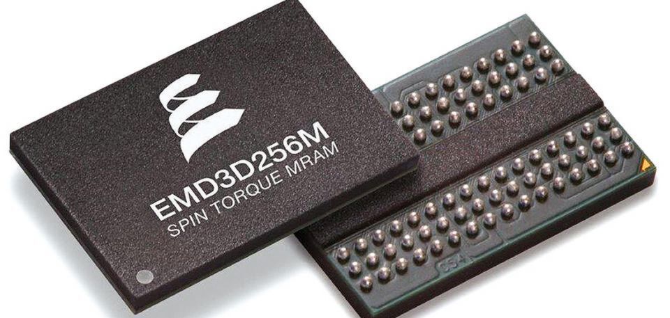 256 MBit DDR3 ST-MRAM im Standard-BGA-Gehäuse: Fortschritte bei der MRAM-Technologie ermöglichen eine neue Speicherklasse, die sich wie nicht-flüchtiges DRAM verhält. 256 MBit DDR3 ST-MRAM im Standard-BGA-Gehäuse: Fortschritte bei der MRAM-Technologie ermöglichen eine neue Speicherklasse, die sich wie nicht-flüchtiges DRAM verhält.