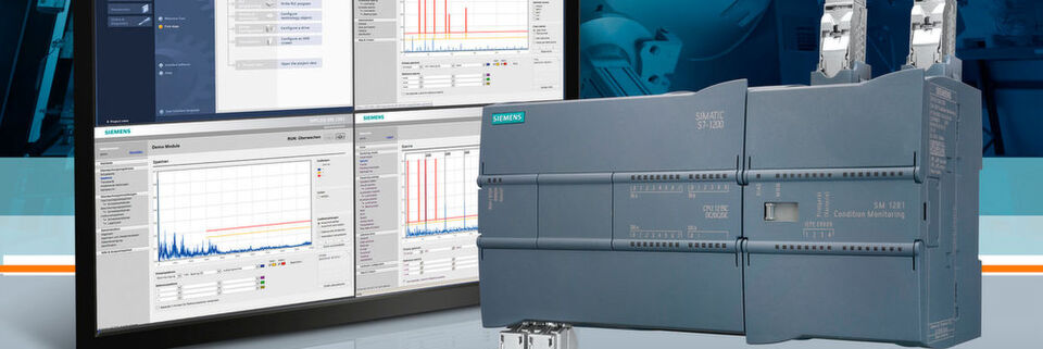 Mit Condition Monitoring lassen sich Anlagenzustände überwachen. Dafür hat Siemens das Condition Monitoring System Siplus CMS1200 entwickelt. Basis ist das Condition Monitoring Modul SM 1281 als Erweiterungsbaugruppe der Simatic S7-1200-Controller. Mit Condition Monitoring lassen sich Anlagenzustände überwachen. Dafür hat Siemens das Condition Monitoring System Siplus CMS1200 entwickelt. Basis ist das Condition Monitoring Modul SM 1281 als Erweiterungsbaugruppe der Simatic S7-1200-Controller.