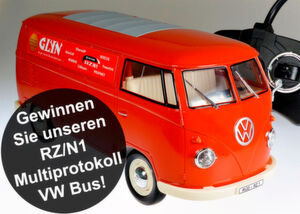 Verlosung: Mit etas Glück können die Teilnehmer einen VW-T1-Bus im Maßstab 16:1 gewinnen Verlosung: Mit etas Glück können die Teilnehmer einen VW-T1-Bus im Maßstab 16:1 gewinnen