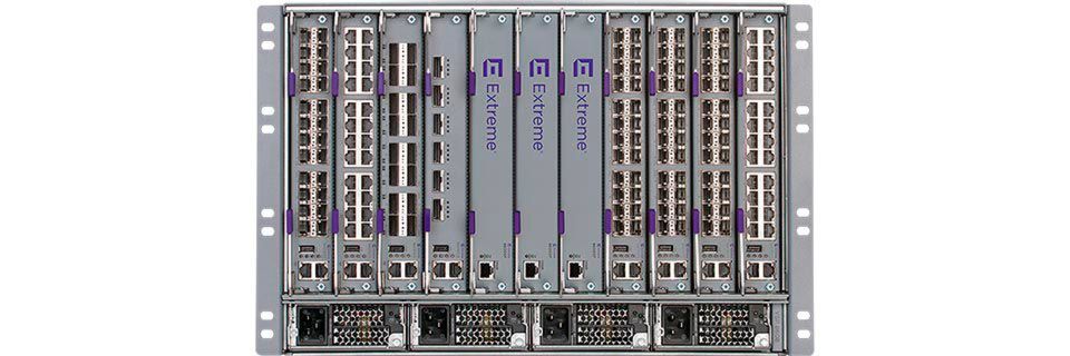 Der VSP 8600 ist Extreme Networks zufolge ein sieben Höheneinheiten großer Core-Switch mit einer Switching-Kapazität von 21 TBit/s. Der VSP 8600 ist Extreme Networks zufolge ein sieben Höheneinheiten großer Core-Switch mit einer Switching-Kapazität von 21 TBit/s.