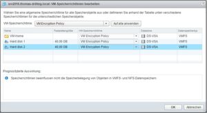 Das Verschlüsseln der VM geschieht einfach durch Zuweisen einer Storge-Policy Das Verschlüsseln der VM geschieht einfach durch Zuweisen einer Storge-Policy