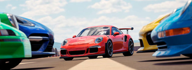 Zum Start der Partnerschaft zwischen Porsche und Microsoft ist ein neues, exklusives Porsche-Paket für das Rennspiel „Forza Horizon 3“ erhältlich. Es steht ab heute zum Download bereit. Darin sind insgesamt sieben aktuelle und historische Porsche-Fahrzeuge enthalten: der legendäre 550A Spyder, der 718 RS 60 Spyder aus dem Jahr 1960, der 911 Carrera RS 2.7 von 1973, der 911 GT2 (Typ 993), der Cayman GT4 und 911 GT3 RS sowie der neue Panamera Turbo. Zum Start der Partnerschaft zwischen Porsche und Microsoft ist ein neues, exklusives Porsche-Paket für das Rennspiel „Forza Horizon 3“ erhältlich. Es steht ab heute zum Download bereit. Darin sind insgesamt sieben aktuelle und historische Porsche-Fahrzeuge enthalten: der legendäre 550A Spyder, der 718 RS 60 Spyder aus dem Jahr 1960, der 911 Carrera RS 2.7 von 1973, der 911 GT2 (Typ 993), der Cayman GT4 und 911 GT3 RS sowie der neue Panamera Turbo.