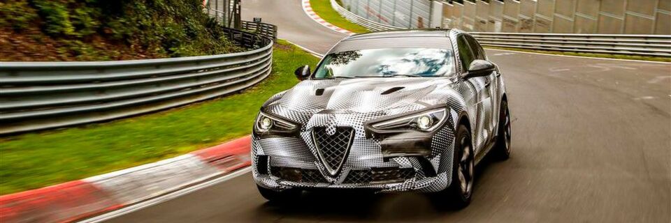 Alfa Romeo Stelvio auf der Nürburgring-Nordschleife: Das SUV hält den aktuellen Rundenrekord auf der Strecke. Alfa Romeo Stelvio auf der Nürburgring-Nordschleife: Das SUV hält den aktuellen Rundenrekord auf der Strecke.