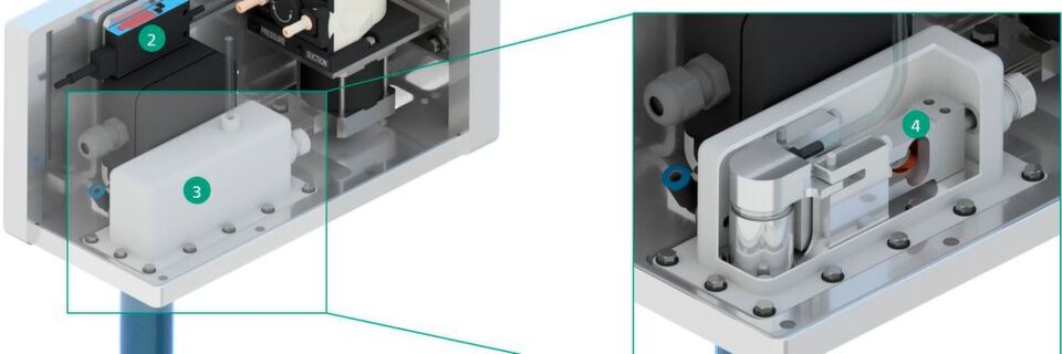 Mit Hilfe des Leitfadens wurde ein Pipettenhalter entwickelt, der freihängend auf einer Wägezelle montiert ist. Dank dieser Konstruktion kann das Volumen in der Pipette jederzeit gewogen und die Dosierung aktiv geregelt werden. Mit Hilfe des Leitfadens wurde ein Pipettenhalter entwickelt, der freihängend auf einer Wägezelle montiert ist. Dank dieser Konstruktion kann das Volumen in der Pipette jederzeit gewogen und die Dosierung aktiv geregelt werden.