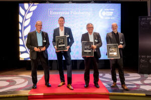 Die Gewinner der Storage-Insider Readers´Choice Awards 2017 in der Kategorie Enterprise Filesharing (von links): Florian Dietrich für Box.com (Gold), Harald Weimer für ownCloud (Platin) und Frank Karlitschek für Nextcloud (Silber). Die Gewinner der Storage-Insider Readers´Choice Awards 2017 in der Kategorie Enterprise Filesharing (von links): Florian Dietrich für Box.com (Gold), Harald Weimer für ownCloud (Platin) und Frank Karlitschek für Nextcloud (Silber).