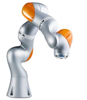 Der LBR iiwa von Kuka montiert Teile mit einer achsspezifischen Momentengenauigkeit von ± 2 % des Maximalmoments. Der LBR iiwa von Kuka montiert Teile mit einer achsspezifischen Momentengenauigkeit von ± 2 % des Maximalmoments.