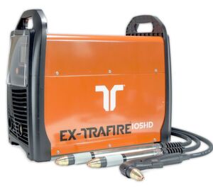 Bei der Ex-Trafire-HD-Serie von Thermacut garantieren das gut aufeinander abgestimmte Design von Stromquelle sowie Hand- und Maschinenbrenner optimale Schneidergebnisse in Bezug auf Schnittqualität und Schneidgeschwindigkeit im industriellen Bereich, wie es heißt. Zu sehen ist das System auf der Blechexpo 2017 in Halle 3 am Stand 3310. Bei der Ex-Trafire-HD-Serie von Thermacut garantieren das gut aufeinander abgestimmte Design von Stromquelle sowie Hand- und Maschinenbrenner optimale Schneidergebnisse in Bezug auf Schnittqualität und Schneidgeschwindigkeit im industriellen Bereich, wie es heißt. Zu sehen ist das System auf der Blechexpo 2017 in Halle 3 am Stand 3310.