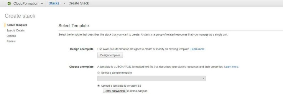 Ein bestehendes JSON-File lässt sich in AWS CloudFormation importieren. Ein bestehendes JSON-File lässt sich in AWS CloudFormation importieren.
