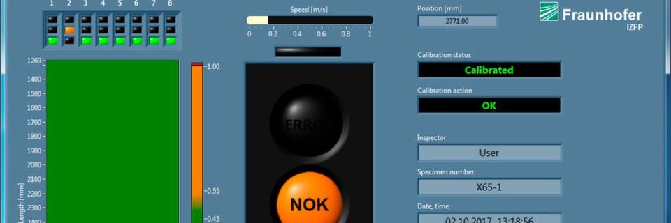 Hier zus ehen ist ein Screenshot der Software des achtkanaligen Handwagens inklusive des detektiertem Hardspot. Hier zus ehen ist ein Screenshot der Software des achtkanaligen Handwagens inklusive des detektiertem Hardspot.