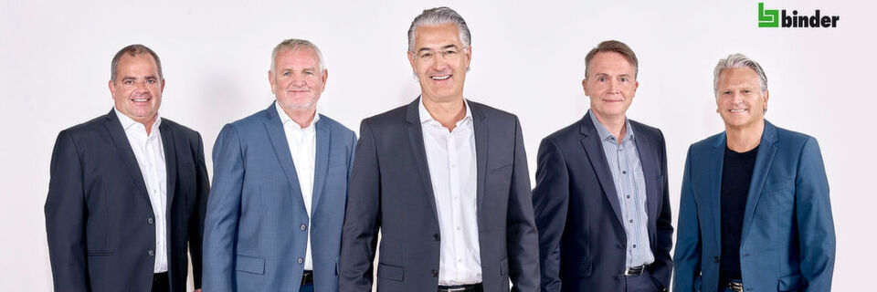 Die Binder-Geschäftsleitung (v.l.): Alfred Schraudolf, Werner Fröhlich, Markus Binder (Geschäftsführender Gesellschafter), Peter Schall und Siegbert Vollert. Die Binder-Geschäftsleitung (v.l.): Alfred Schraudolf, Werner Fröhlich, Markus Binder (Geschäftsführender Gesellschafter), Peter Schall und Siegbert Vollert.