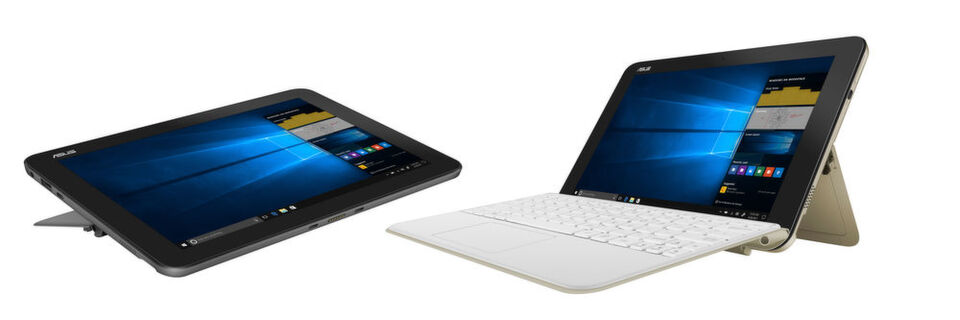 Das 10,1-Zoll-Windows-Tablet Asus Transformer T103 ist mit Kickstand und magnetisch andockbarer Tastatur ausgestattet. Das 10,1-Zoll-Windows-Tablet Asus Transformer T103 ist mit Kickstand und magnetisch andockbarer Tastatur ausgestattet.
