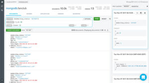MongoDB 3.6 Compass listet auf der rechten Seite auf, welche Datenbankabfragen zuletzt ausgeführt wurden und zeigt im Hauptfeld ein Beispiel dafür an. MongoDB 3.6 Compass listet auf der rechten Seite auf, welche Datenbankabfragen zuletzt ausgeführt wurden und zeigt im Hauptfeld ein Beispiel dafür an.