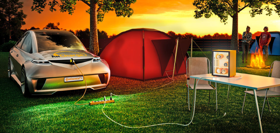 Das bidirektionale AllCharge System eröffnet völlig neue Nutzungsmöglichkeiten für die große in der Fahrzeugbatterie gespeicherte Energiemenge, beispielsweise am Campingplatz. Das bidirektionale AllCharge System eröffnet völlig neue Nutzungsmöglichkeiten für die große in der Fahrzeugbatterie gespeicherte Energiemenge, beispielsweise am Campingplatz.