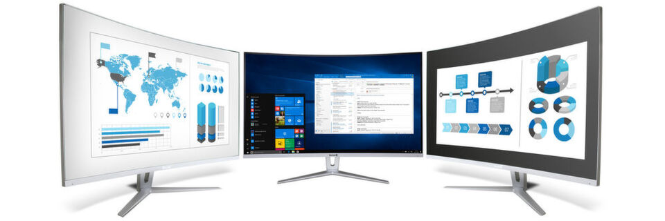 Das gekrümmte 31,5-Zoll-Display Terra 3280W stellt die WQHD-Auflösung dar. Das gekrümmte 31,5-Zoll-Display Terra 3280W stellt die WQHD-Auflösung dar.