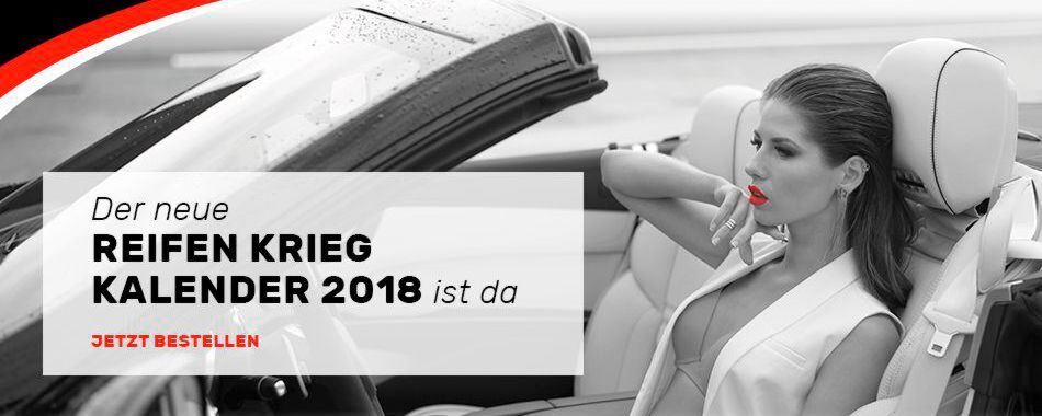 Pro gewerblicher Kunde gibt es zwei Gratisexemplare des Reifen Krieg-Kalenders 2018. Pro gewerblicher Kunde gibt es zwei Gratisexemplare des Reifen Krieg-Kalenders 2018.