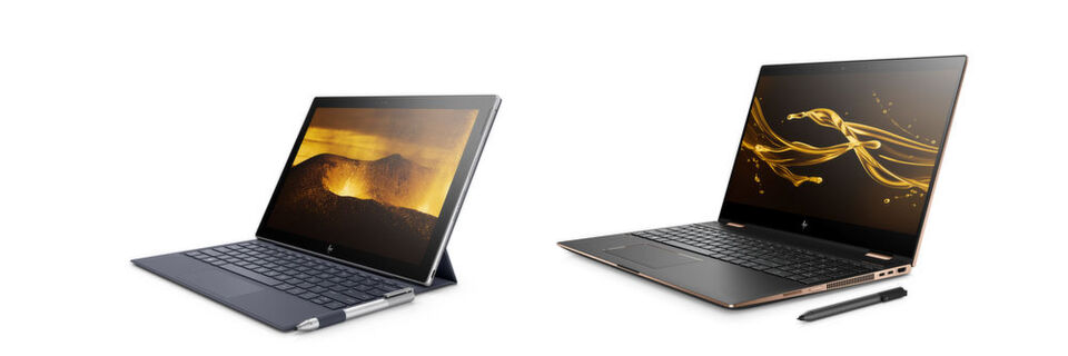 Zwei mal 2-in-1 von HP auf der CES: Das kleinere Envy x2 mit 12,3-Zoll-Display und das 15,6-Zoll-Convertible Spectre x360 15. Es kommt auch mit dem Kombi-Prozessor von Intel mit integrierter Radeon-Grafikeinheit. Zwei mal 2-in-1 von HP auf der CES: Das kleinere Envy x2 mit 12,3-Zoll-Display und das 15,6-Zoll-Convertible Spectre x360 15. Es kommt auch mit dem Kombi-Prozessor von Intel mit integrierter Radeon-Grafikeinheit.