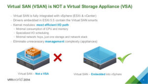 vSAN soll nicht als Virtual Storage Appliance (VSA) verstanden werden. vSAN soll nicht als Virtual Storage Appliance (VSA) verstanden werden.