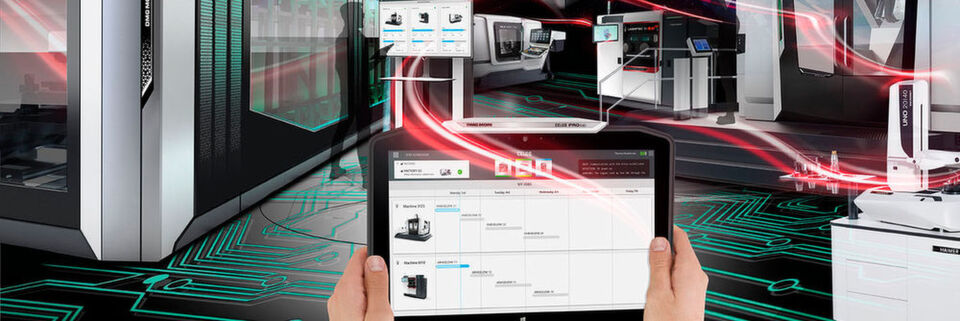„Open Connectivity“ von DMG Mori: Damit lassen sich auch Fremdfabrikate, Maschinen komplementärer Technologiebereiche und manuelle Arbeitsplätze in einen Verbund integrieren. „Open Connectivity“ von DMG Mori: Damit lassen sich auch Fremdfabrikate, Maschinen komplementärer Technologiebereiche und manuelle Arbeitsplätze in einen Verbund integrieren.