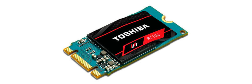 Kleiner und günstiger als bisherige NVMe-SSDs – allerdings auch langsamer: Die CES-Premiere Toshiba RC 100 NVMe. Kleiner und günstiger als bisherige NVMe-SSDs – allerdings auch langsamer: Die CES-Premiere Toshiba RC 100 NVMe.