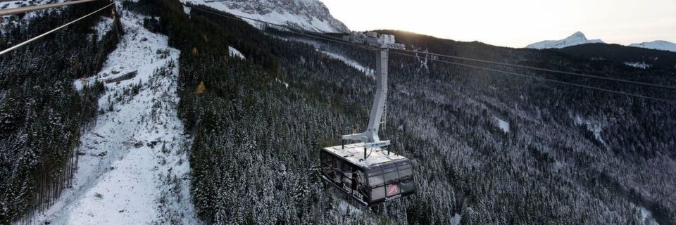 Die neue „Seilbahn Zugspitze“: Blick Richtung Gipfel. Die neue „Seilbahn Zugspitze“: Blick Richtung Gipfel.