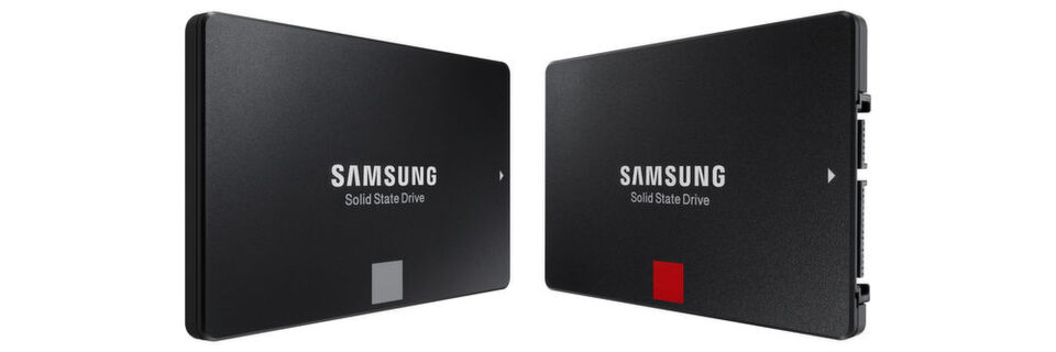 Die beiden neuen SATA-SSDs von Samsung nutzen V-NAND mit 64 Layern als Speicher. Die 860 Pro und die 860 EVO sind mit bis zu vier TB Speicherkapazität verfügbar. Die beiden neuen SATA-SSDs von Samsung nutzen V-NAND mit 64 Layern als Speicher. Die 860 Pro und die 860 EVO sind mit bis zu vier TB Speicherkapazität verfügbar.