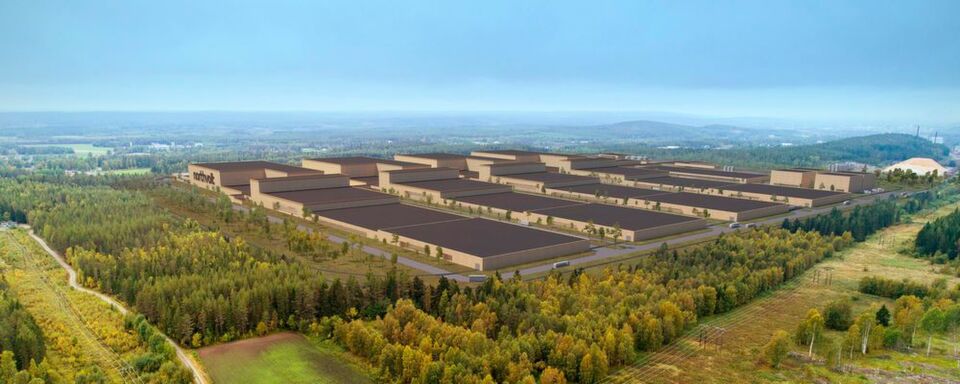 Skizze der geplanten Batteriezell-Fabrik in Nordschweden. Skizze der geplanten Batteriezell-Fabrik in Nordschweden.