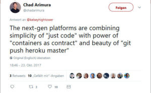 Die Antwort von Chad Arimura auf den Twet von Kelsey Hightower Die Antwort von Chad Arimura auf den Twet von Kelsey Hightower