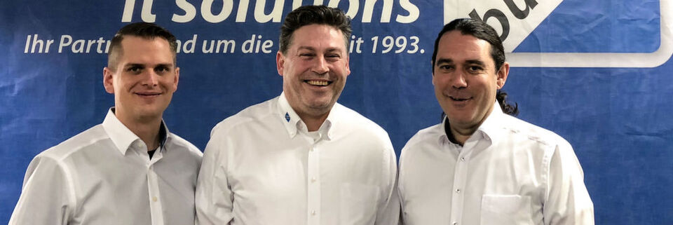 Bükotec-Chef Michael Illig (m.) gehört jetzt mit seinem Systemhaus zur Netgo-Gruppe, die von Benedikt Kisner (l.) und Patrick Kruse geführt wird. Bükotec-Chef Michael Illig (m.) gehört jetzt mit seinem Systemhaus zur Netgo-Gruppe, die von Benedikt Kisner (l.) und Patrick Kruse geführt wird.
