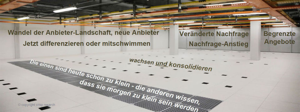 Es hat schon etwas von "Friss oder stirb", was Berater Gerd Simon, den Betreibern von Co-Location-Rechenzentren in Deutschland asl Überlebensstrategie aufzeigt: Wachsen auf Teufel komm ´raus oder mit Services diversifizieren - am besten: beides. Es hat schon etwas von "Friss oder stirb", was Berater Gerd Simon, den Betreibern von Co-Location-Rechenzentren in Deutschland asl Überlebensstrategie aufzeigt: Wachsen auf Teufel komm ´raus oder mit Services diversifizieren - am besten: beides.