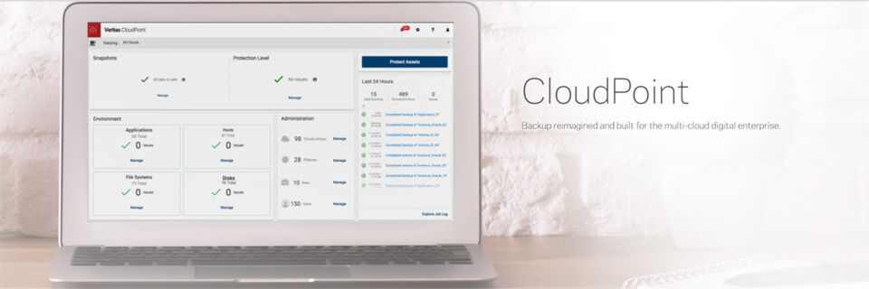 CloudPoint 2.0 bietet eine zentrale Konsole mit der Anwender Multi-Cloud-Umgebungen verwalten. CloudPoint 2.0 bietet eine zentrale Konsole mit der Anwender Multi-Cloud-Umgebungen verwalten.