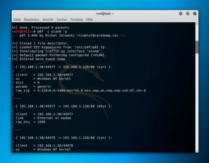 p0f scannt passiv die Netzwerkkommunikation und stellt Informationen über den Host zusammen. p0f scannt passiv die Netzwerkkommunikation und stellt Informationen über den Host zusammen.