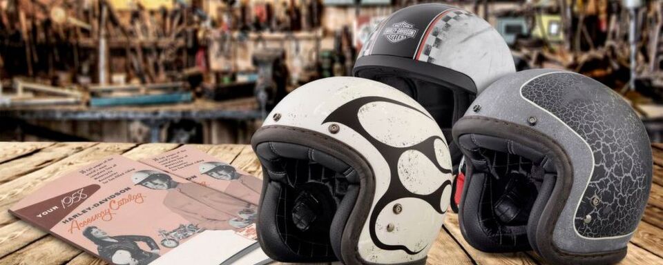 Die neuen Helme von Harley-Davidson haben einen schicken Vintage-Look. Die neuen Helme von Harley-Davidson haben einen schicken Vintage-Look.