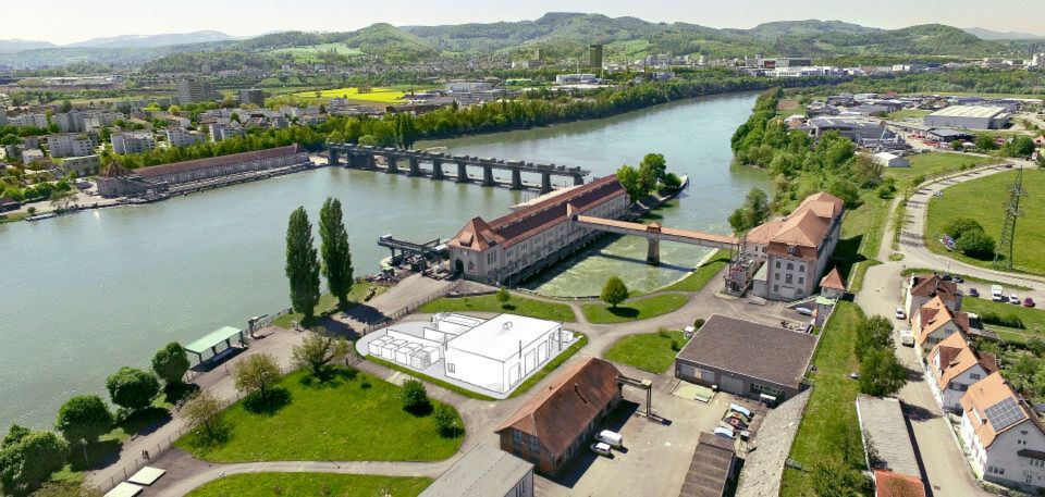 Soll Wasserstoff aus Ökostrom erzeugen: Die geplante Power-to-Gas-Anlage am Wasserkraftwerk Wyhlen. Soll Wasserstoff aus Ökostrom erzeugen: Die geplante Power-to-Gas-Anlage am Wasserkraftwerk Wyhlen.