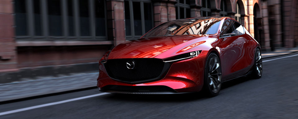 Das Design des neuen Mazda 3 ist stark an die Studie Kai angelehnt. Das Design des neuen Mazda 3 ist stark an die Studie Kai angelehnt.