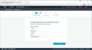 Ein neu angelegter IAM-Nutzer wird erst nach dem ersten Projekt dazu aufgefordert, weitere Informationen zu hinterlegen. Ein neu angelegter IAM-Nutzer wird erst nach dem ersten Projekt dazu aufgefordert, weitere Informationen zu hinterlegen.