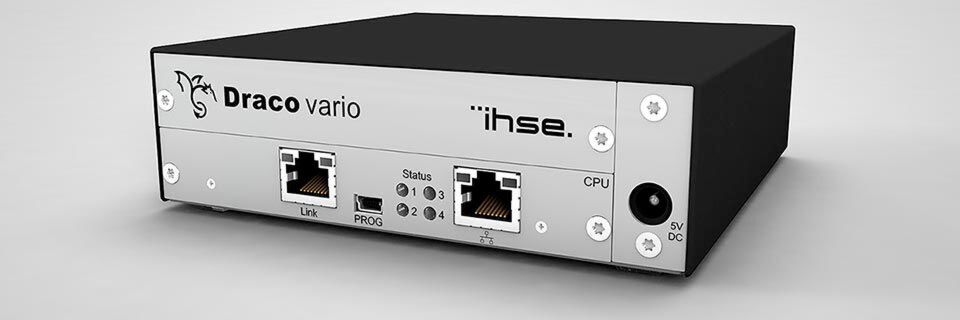 IHSE möchte mit der „Draco vario Remote IP CPU“ KVM-Systeme und virtuelle Maschinen zu einer homogenen Lösung zusammenfassen. IHSE möchte mit der „Draco vario Remote IP CPU“ KVM-Systeme und virtuelle Maschinen zu einer homogenen Lösung zusammenfassen.