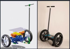 Der Scooter ist ein schönes Beispiel, wie alle nötigen Entwicklungsschritte – von 1D bis 3D, von Sensoren bis hin zur optimierten Struktur und zur Datenanalyse – bearbeitet und gelöst werden können. Der Scooter ist ein schönes Beispiel, wie alle nötigen Entwicklungsschritte – von 1D bis 3D, von Sensoren bis hin zur optimierten Struktur und zur Datenanalyse – bearbeitet und gelöst werden können.