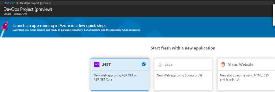 Mit Azure DevOps Projects lassen sich selbst entwickelte Apps in Azure integrieren. Mit Azure DevOps Projects lassen sich selbst entwickelte Apps in Azure integrieren.