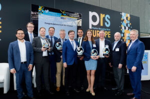 Far right: Vice President and Publisher of Crain Communications Brennan Lafferty presents the winners of the Plastics Recycling Awards Europe their awards at the event in Amsterdam. Far right: Vice President and Publisher of Crain Communications Brennan Lafferty presents the winners of the Plastics Recycling Awards Europe their awards at the event in Amsterdam.