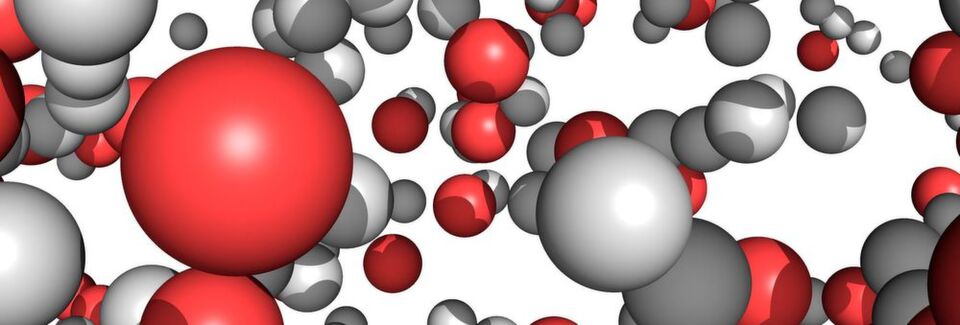 Nach knapp 70 billardstel Sekunden (Femtosekunden) haben sich die Wassermoleküle bereits weitgehend in Wasserstoff (weiß) und Sauerstoff (rot) getrennt. Nach knapp 70 billardstel Sekunden (Femtosekunden) haben sich die Wassermoleküle bereits weitgehend in Wasserstoff (weiß) und Sauerstoff (rot) getrennt.