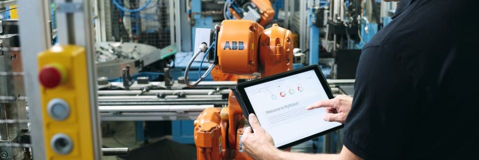 Die ABB Ability Connected Services werden über die My-Robot-Webseite bereitgestellt, die alle relevanten Daten überall und jederzeit verfügbar macht. Die ABB Ability Connected Services werden über die My-Robot-Webseite bereitgestellt, die alle relevanten Daten überall und jederzeit verfügbar macht.