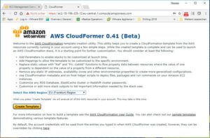 Die Startseite zeigt diverse Hintergrundinformationen zu CloudFormer. Die Startseite zeigt diverse Hintergrundinformationen zu CloudFormer.