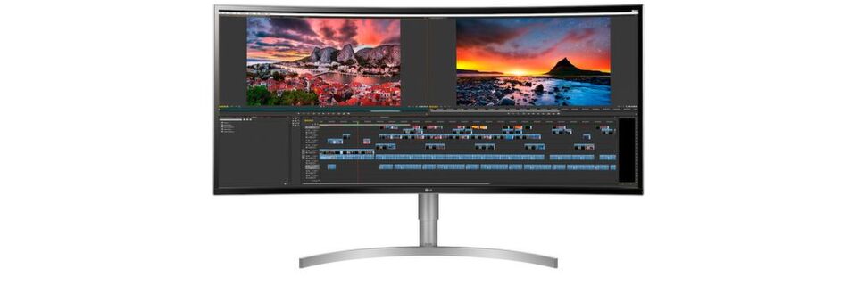 Der 38-Zöller 38WK95C ist das neue Ultrawide-Flaggschiff von LG. Er bietet eine Arbeitsfläche von zwei 24-Zoll-Displays. Der 38-Zöller 38WK95C ist das neue Ultrawide-Flaggschiff von LG. Er bietet eine Arbeitsfläche von zwei 24-Zoll-Displays.