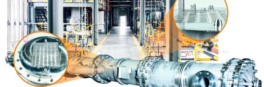 In the detail: The integration of the continuously running Miprowa production reactor into the existing building infrastructure at Shaoxing Eastlake in China near Shanghai. In the detail: The integration of the continuously running Miprowa production reactor into the existing building infrastructure at Shaoxing Eastlake in China near Shanghai.